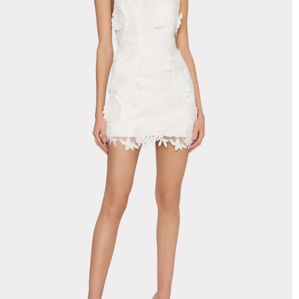 Milly Olivia Rose Trellis Lace Minidress White, Size 4